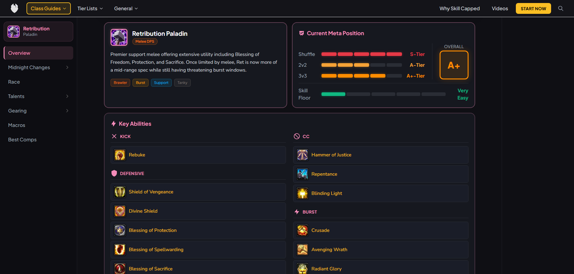 Example Skill-Capped PvP class guide page preview