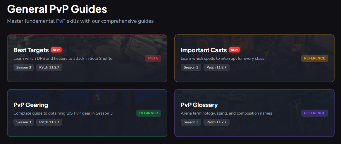 Skill-Capped WoW PvP general guides hub preview